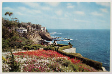 California Laguna Beach Oceanside Garden Union Pacific Railroad Ad Postcard