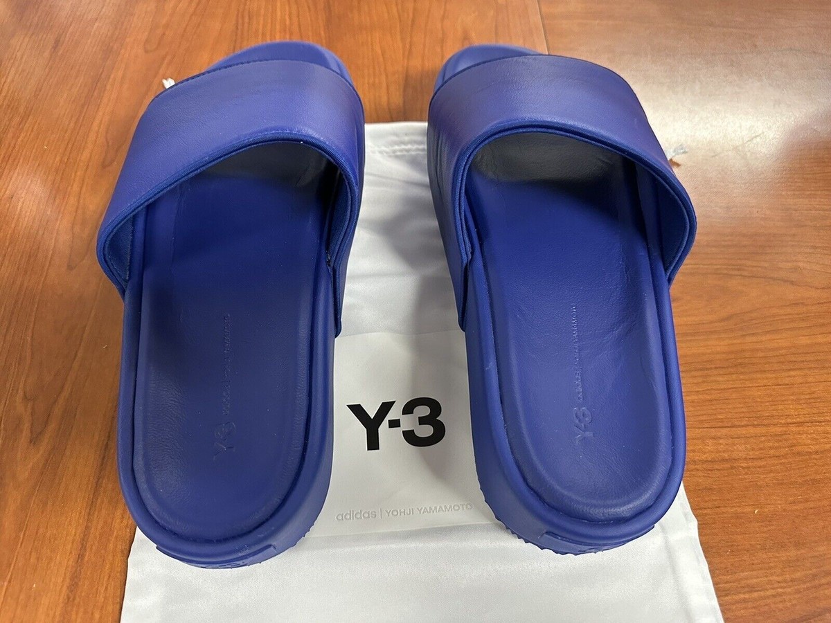 Adidas Y-3 Yohji Yamamoto Platform Logo Slides Sandals Ink Blue