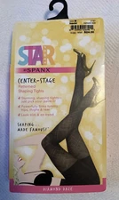 Spanx Star Power Center Stage Patterned Shaping Tights Size B New in Box Black