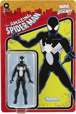 Marvel Legends Symbiote Spider-Man Black Suit 3.75'' Kenner Retro Action Figure