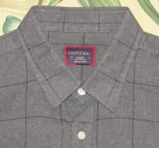 UNTUCKIT Grey Long Sleeve Windowpane Button Down Shirt Large L