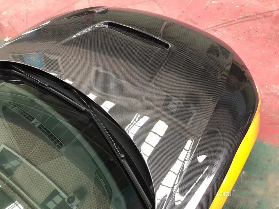 Capô dianteiro ventilado fibra de carbono real para Audi TT TTS TT RS 2015-2020 - Imagem 2 de 3