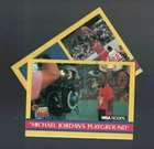 Michael Jordan 1990-91 NBA Hoops Inside Stuff Card 382 & 385  w/Magic) (T)