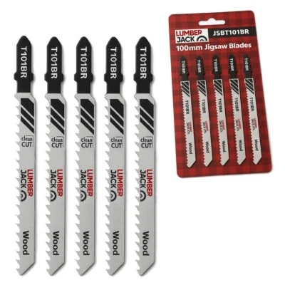 LUMBERJACK Quality Jigsaw Wood Blades T101BR Bayonet Pack of 5 for Bosch Dewalt & Others