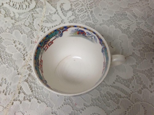 Vintage, England, Parrot Patern,Gaudy Blue Willow Trio Cup, Saucer n Breadplate - Picture 5 of 6