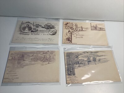 P007 Vintage Postkarten Bilhete Postal Vasco Da Gama 4 Stück