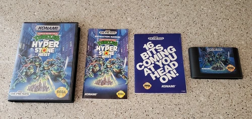 Teenage Mutant Ninja Turtles Hyperstone Heist TMNT Sega Genesis CIB Case Manual 