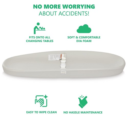 Evolur Eva Baby Changing Pad in Light Gray, Soft, Lightweight and Portable Ch... - Picture 5 of 6