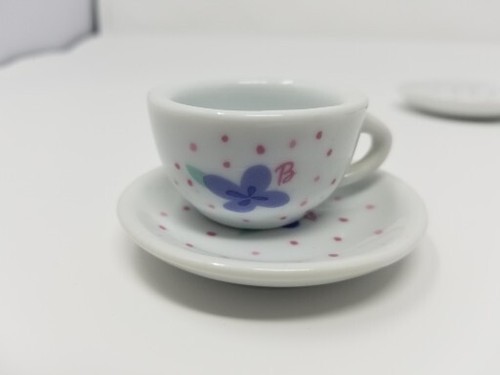BARBIE TEA SET PORCELAIN SET OF 12 PIECES Child Size BLUE FLOWERS SCHYLLING 2001 - Picture 14 of 14