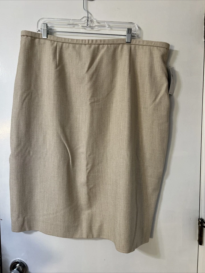 Dana Buchman 裙子女式 24 码棕褐色编织图案铅笔高腰 MSRP $198