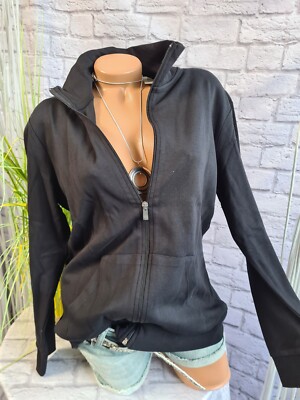 Bench Sweatjacke Pullover Pulli schwarz Logoaufdruck Damen (9 870) NEU