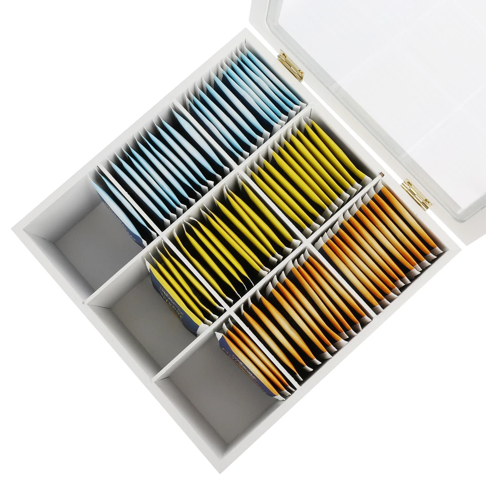 Van Henry Teebox Teekiste aus Holz mit 9 Fächern, Aufbewahrungsbox für Teebeutel - Bild 3 von 4