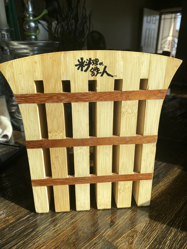 Железный шеф-повар бамбука дерева 5 слотов нож столовые приборы кухонные ножи хранения блок держатель - Изображение 3 из 4