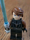 LEGO STAR WARS MINIFIGURE ANIKIN SKYWALKER BLACK OUTFIT WITH BLUE LIGHT SABER