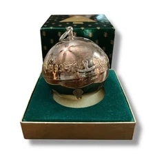 1993 Wallace Silver Plate Sleigh Bell Ornament W/ Box
