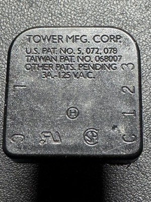 TOWER MFG  Rotary Selector Switch 3A -125 VAC, 3 POSITION