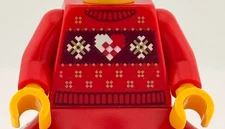 LEGO Minifigure Torso with Christmas Snowflakes Sweater NEW BAM 2025