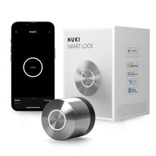 Nuki Smart Lock (Deadbolt) Keyless Entry WiFi Electronic Round, Silver 