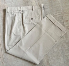 36x29 Haggar Cool 18 Pro  Mens Pants Khaki  Beige Classic Fit Stretch No Iron