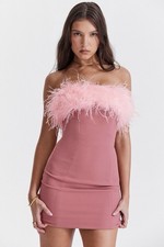 HOUSE OF CB 'Alexa' Warm Pink Mini Dress Size XS New w/tag