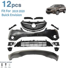 Front Bumper Cover Assembly Grille Kit For 2019 2020 Buick Envision w/ Fog Light