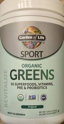 Garden Of Life SPORT ORGANIC GREENS Powder 9 oz (30 Serv) Original Fla BY 08/26