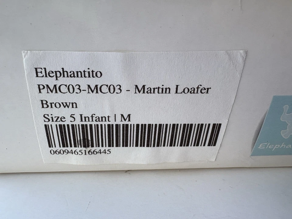 Mocassim Elephantito Martin couro sapatos de bebê tamanho EUA 5 - Imagem 3 de 4