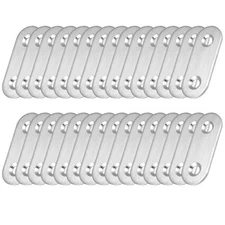 Repair Plate, 40mm x 16mm, Flat Fixing Mending Bracket with Screws, 30 Pcs