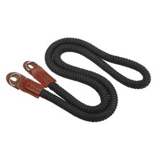 Camera Shoulder Strap, Cotton Soft Cord Rope Holder with Mounting Ring, Black