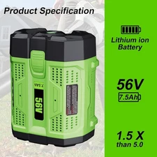 7.5AH Battery For Genuine EGO 56V 56Volt BA1400 POWER Lithium Ion BA2240 BA2800T