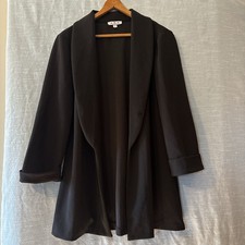 ABN Blazer Open Front 3/4 Cuffed Sleeves Black Women s Sz M