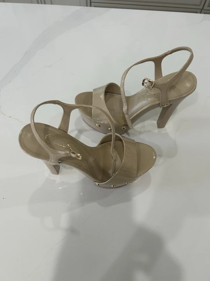 Sandália Stiletto plataforma salto alto J S com alças em osso patenteado - 8,5 🌟 - Imagem 4 de 4