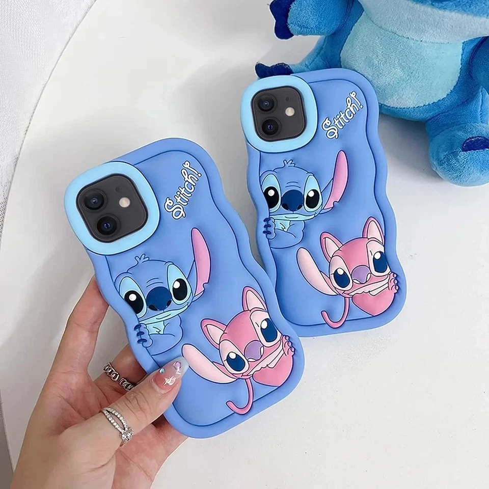 For iPhone 11 12 13 14 15 16 17 Air Pro Max Stitch Angel Silicon Soft Case Cover Foto 4 de 4