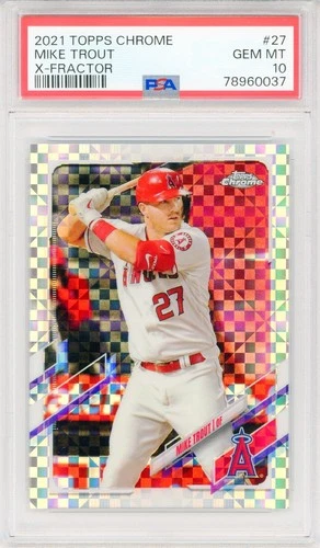 2021 Topps Chrome Mike Trout #27 X-Fractor PSA 10