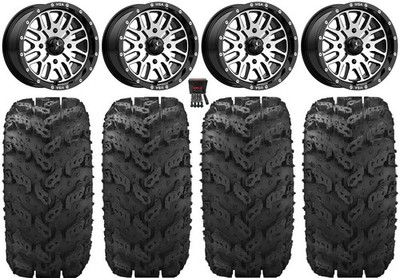 MSA Machined Brute 14'' ATV Wheels 28'' Reptile Tires Can-Am Renegade Outlander