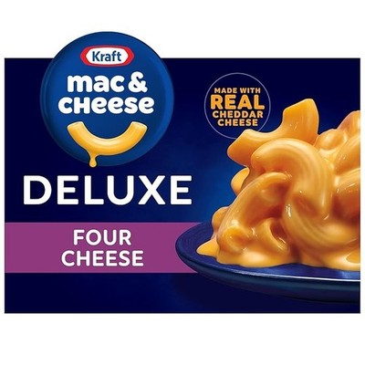 Kraft Deluxe Mac and Cheese, 1 Box, for Easy Dinner or Dinner Sides, Four Chees