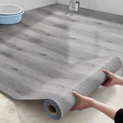 Luxury Thicken Wood Grain Peel and Stick Floor Tiles 17.72 ''W x 118'' L Self-A...