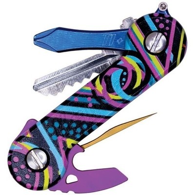 KeyBar Aluminum UV Flashback Ultraviolet Coating Art Key Fob - AKB-UV-FLSHBK