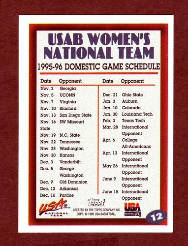 1995-96 TOPPS WOMENS NATIONAL TEAM USA - YOU PICK - Complete Your Set - Picture 26 of 50
