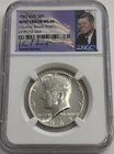 1965 SMS NGC Mint Error MS66 Obverse Struck Thru Kennedy Half Dollar 50c Flag Lb
