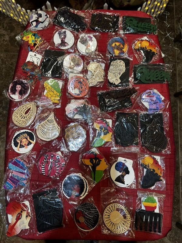 Lot Of Wooden Earrings Women and Various Shape Styles 2.5 - 4in