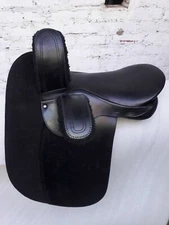 Black Leather English side saddle with 16"inch to  21" inch seat available