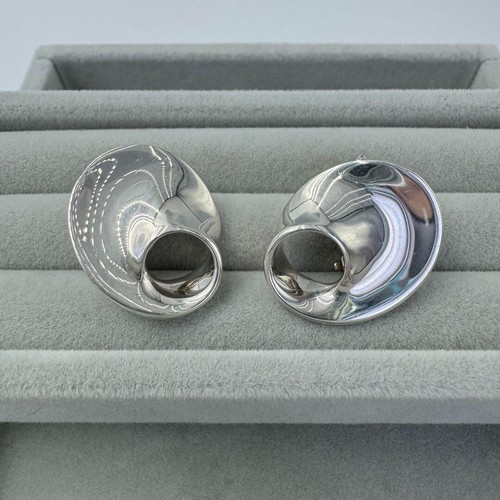 Georg Jensen Sterling Silver Earrings #142 MOEBIUS Vivianna Torun 925S Denmark - Picture 2 of 9