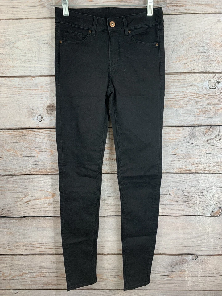 Divided Dark Black 5 Pocket Skinny Jeans Lightweight STRETCH EUC Women's Size 4 - Изображение 2 из 4