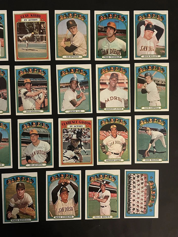 1972 Topps SAN DIEGO PADRES команды лот 27 карт высоты #s полу высоты #s 782 739 637 - Изображение 3 из 3