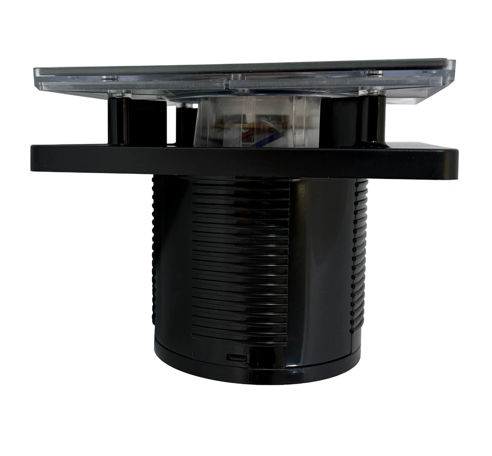 HOKURO LED Black Glass Square Bathroom Extractor Fan 4" Timer & Humidity Sensor - Image 4 of 4