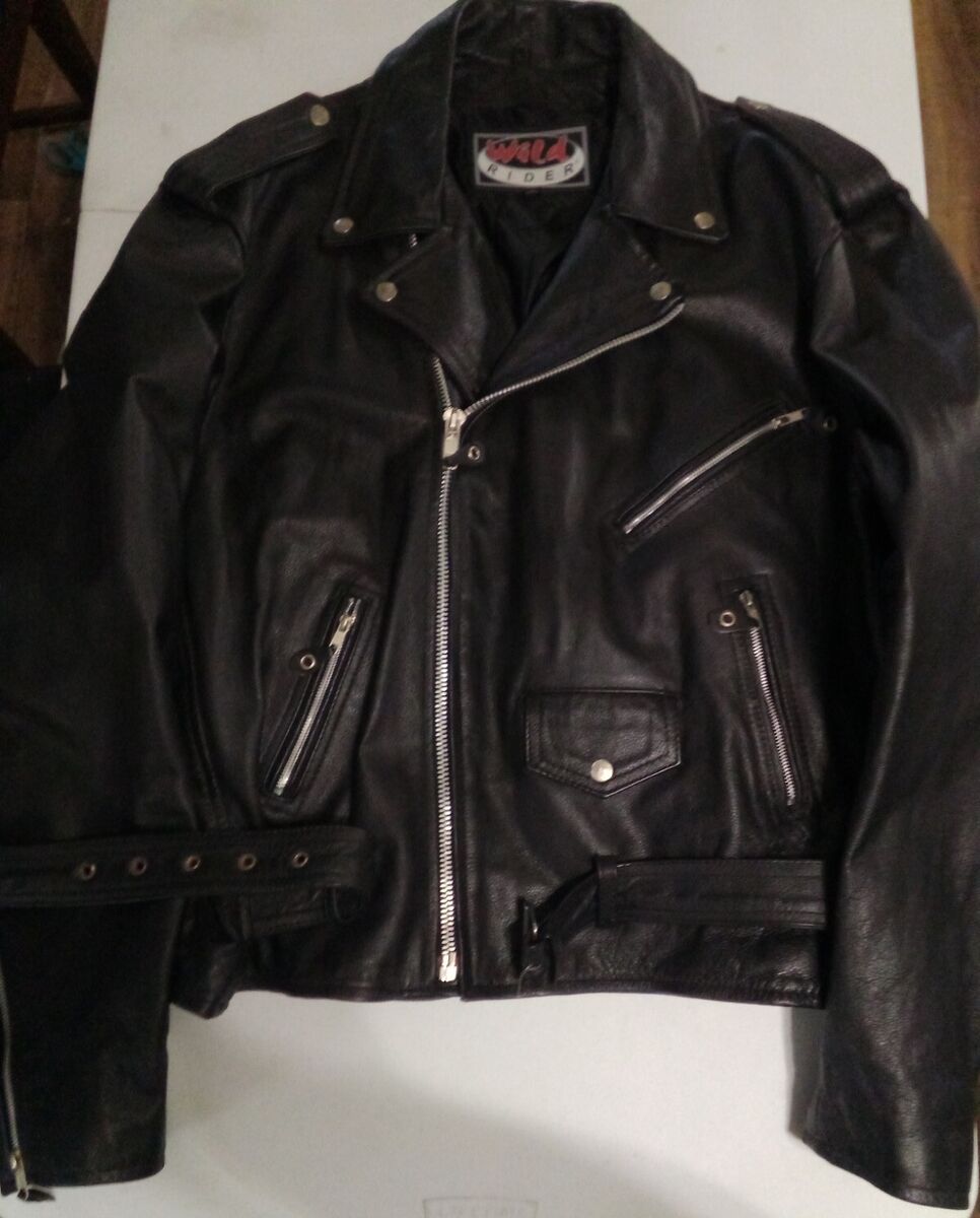 Wild Rider Vintage Biker Gen Leather Jacket Motorcycle Retro Wild Rider Vintage Biker Gen Leather Jacket Motorcycle Retro