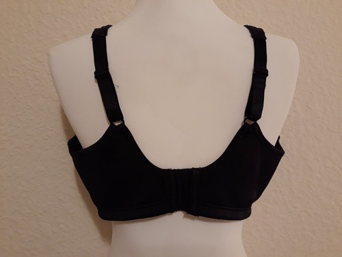Playtex 38D Black Lace Over Soft Cups No Wires Inner Sling Comfort Straps Bra - Picture 2 of 8