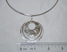 Silpada Sterling Silver "Perspectiva" Hammered Circle Pendant Necklace N1329