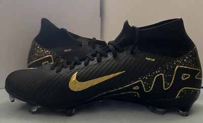 Nike Mercurial Superfly 9 Academy ID Black/Gold Soccer Cleats Mens Size UK 8